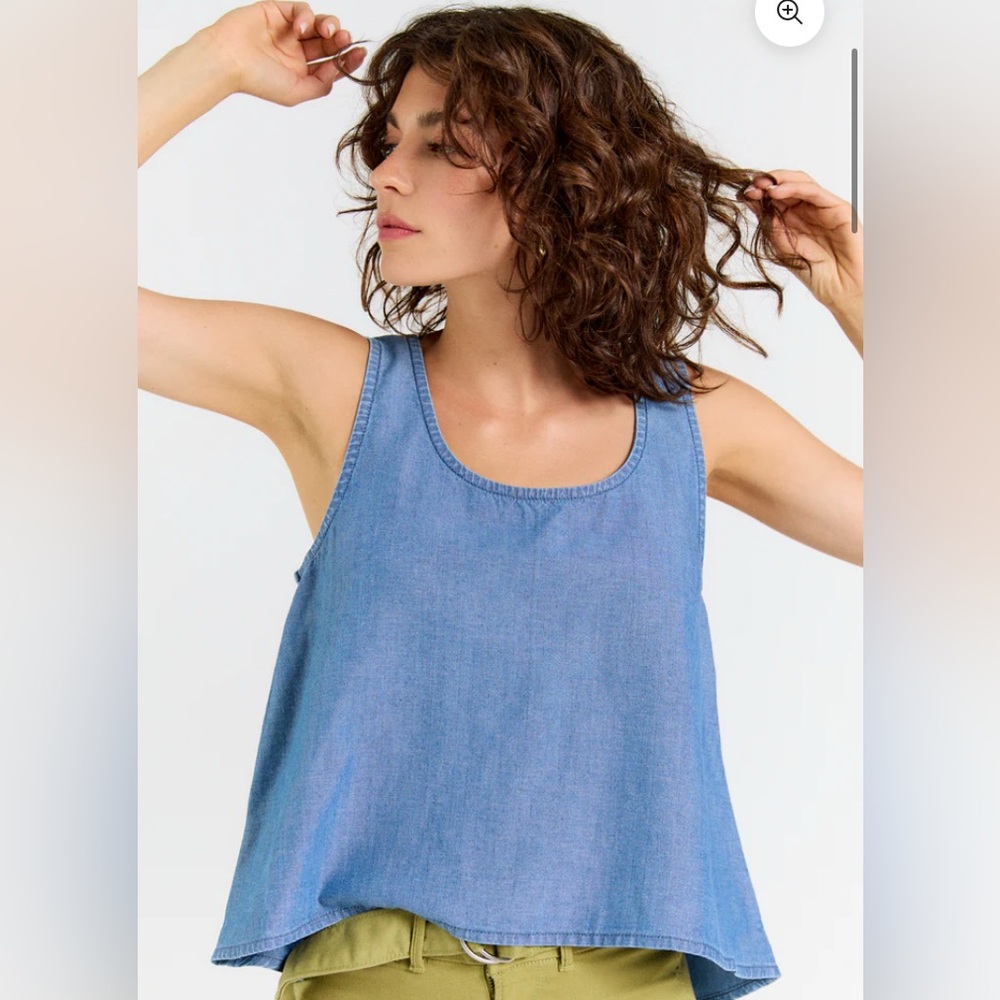 Porter Blue Wabi Sabi Crop Tank - Medium Wash | NWT